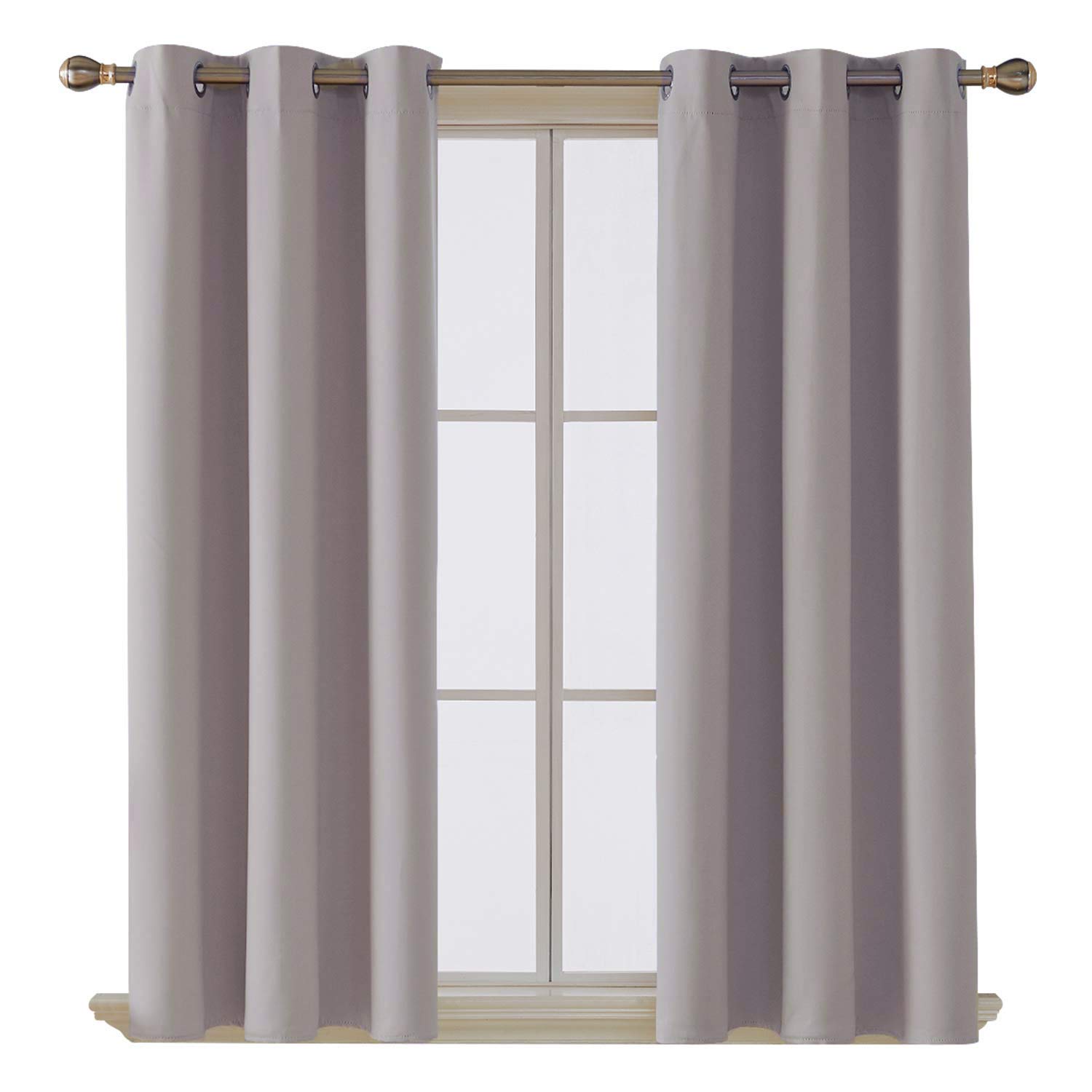 Home In Style 4U Thermal Insulated Blackout Curtains for Bedroom Windows Silver Grey Curtains 90" width x 54" drop 2 Panels, Ring Top Eyelet Super Soft Blackout Eyelet Curtains for Living Room