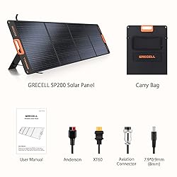 GRECELL 200W Portable Solar Panel for Power