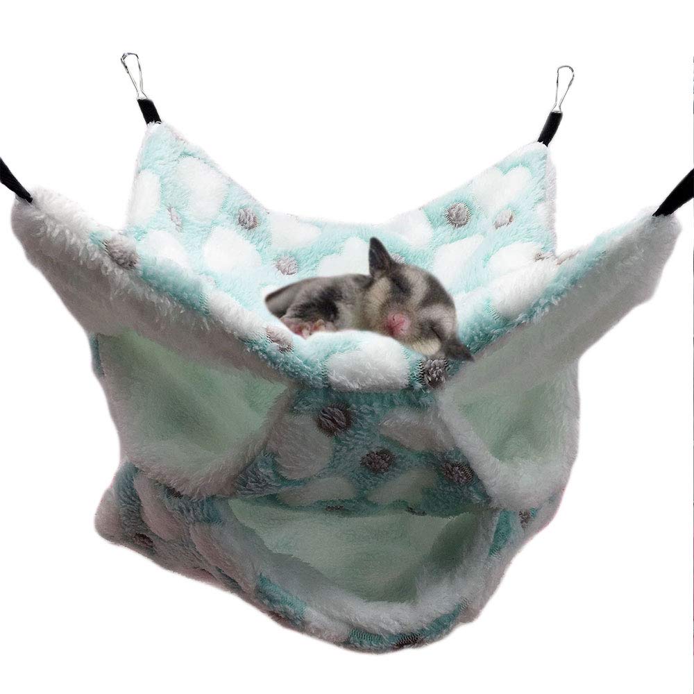Oncpcare Small Pet Cage Hammock, Triple-Layer Sugar Glider Hammock, Hamster Cage Accessories Bedding Cozy Small Animals Bed for Chinchilla Parrot Sugar Glider Ferrets Rat Hamster Rat Playing Sleeping