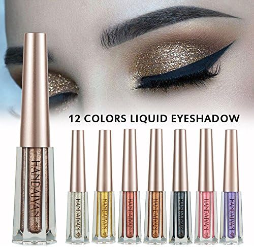 Glitter Liquid Eyeliner, Metallic Shiny Smoky Eyes Eyeshadow Metals Glitter and Glow Sparkly Makeup Glitter Dust Eyes Makeup Eyebrows Eye Shadow Glitter Cosmetic Glitter Face Glitter for Party Festival