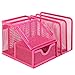 MyGift Pink Metal Mesh Desk Office Supplies Caddy with Mail Holder Organizer, Pencil Holder Cup, Sticky Note Memo Pad Holder and Pull Out Storage Drawer