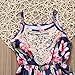 Newborn Baby Girls Floral Ruffle Lace Sling Short Romper Sleeveless Bodysuit (18-24M, Dark Blue)