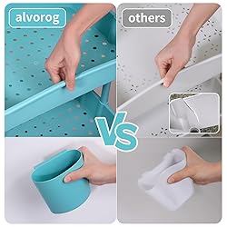 ALVOROG 3-Tier Rolling Utility Cart Storage Shelves