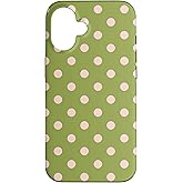 Aesthetic Coquette Light Pink and Green Polka Dot Case for iPhone 16