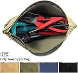 MOVKZACV Heavy Duty Canvas Zipper Tool Bag Pouch Organizer 12.2x6.5in view 7
