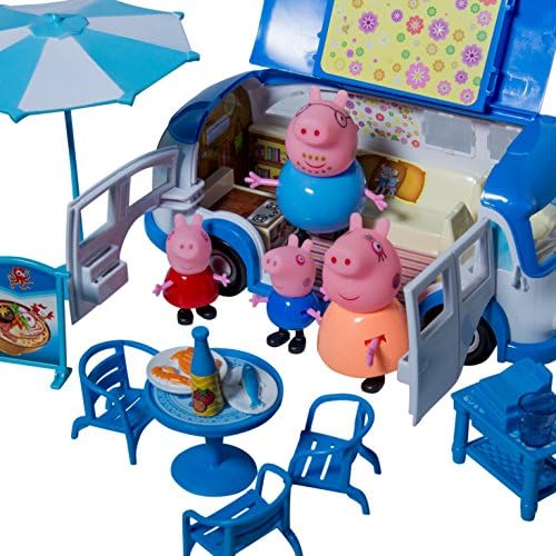 Davinc Mini Pig Family Seafood Picnic Food Truck Set! Unfolding and Expanding with Accessories and Stickers!