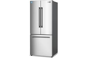 BLACK+DECKER 16 Cu. Ft. French Door Refrigerator with Built-in Ice Maker, Full Size Refrigerator with Bottom Mount Freezer Drawer, Frost Free, ENERGY STAR certified, BRF1600GIMS, Stainless Look