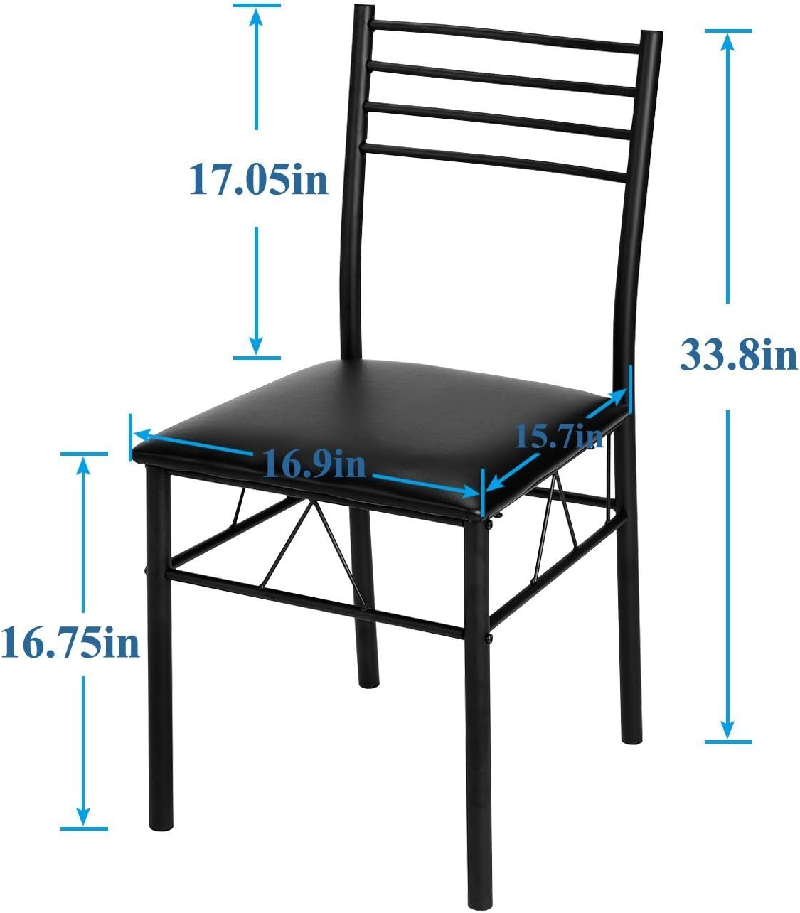 VECELO Dining Table with 4 Chairs [4 Placemats Included, Black - Table & Chair Sets