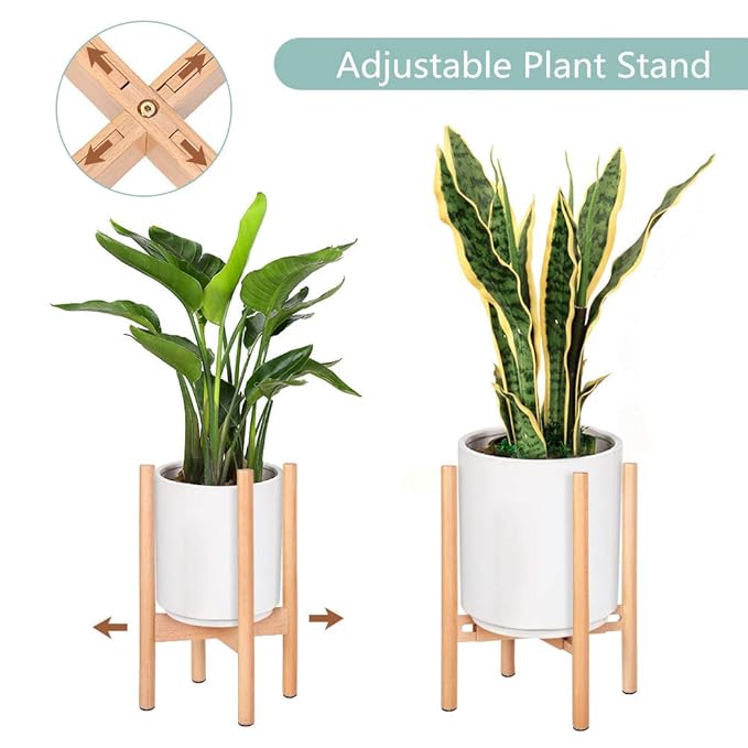 Adjustable Plant Stand, 813 inch Wooden Plant Stand Free Standing