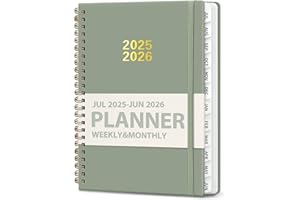 VALOME Planner 2025-2026, Weekly and Monthly Calendar Academic Planner (July 2025 - June 2026), Hardcover Teacher School Student Agenda with Tabs, Ideal for School Office Supplies, A5 (6.3" x 8.5") - Green