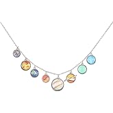Grdsaw Planet Choker Necklace for Women Universe Galaxy Solar System Space Jewelry Eight Planets Guardian Star Saturn Gifts