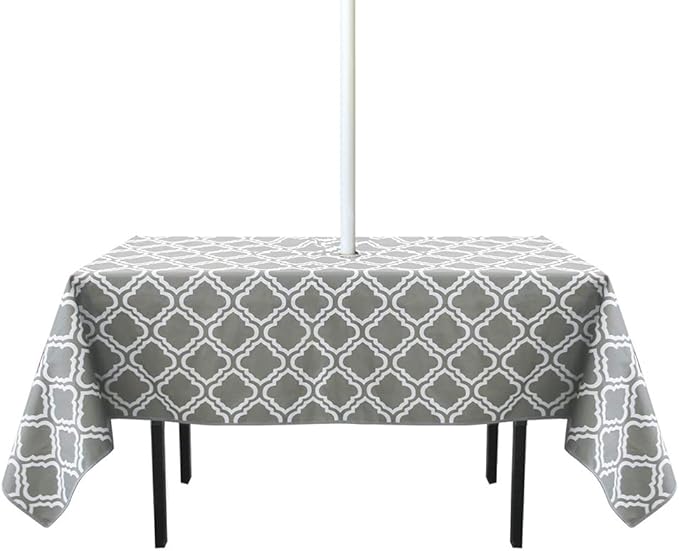GULI Outdoor Tablecloth with Zipper and Umbrella Hole