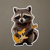 Acatalepsy Sticker Rockstar Racoon Raccoon Sticker, Funny Raccoon Cute Car Decal, 2 inches - Yeti Cup Vinyl Cooling Box, Waterproof Sticker, Decal Car, Laptop Wall Window Bumper Sticker (Raccoon 3)