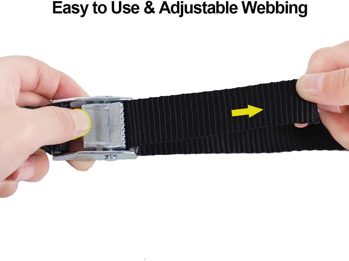 XSTRAP Cam Buckle Straps 6PK 8FT Powersports Tie-Downs 1-Inch Black: Home Improvement