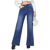 VIPONES Wide Leg Jeans for Women Trendy High Waisted Strechy Straight Leg Baggy Jeans Loose Denim Pants with Pockets