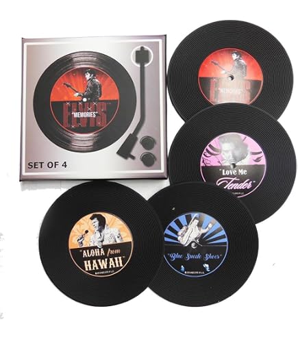 Amazon.com: Elvis Presley - 8 Piece Mini Vinyl Record Coaster Set