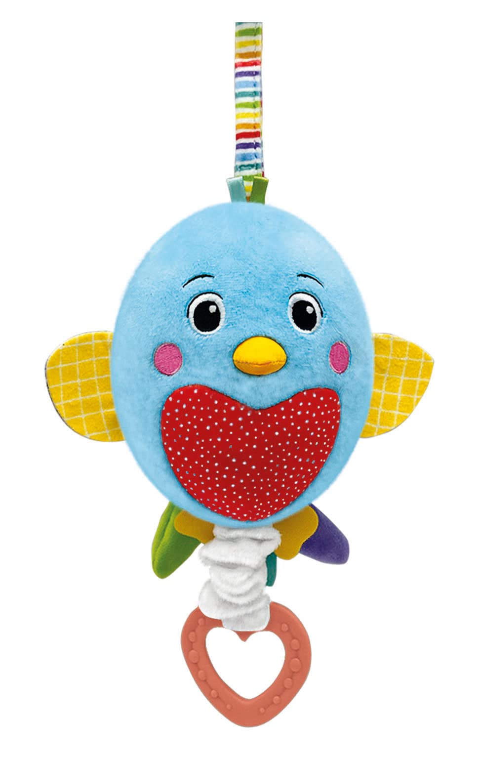 Clementoni- Bird Plush Cot Sound: Soft Musical Toy for Babies & Toddlers, Colourful Newborn Gift with Soothing Sounds – Ideal for Early Years Development (0+ Months)