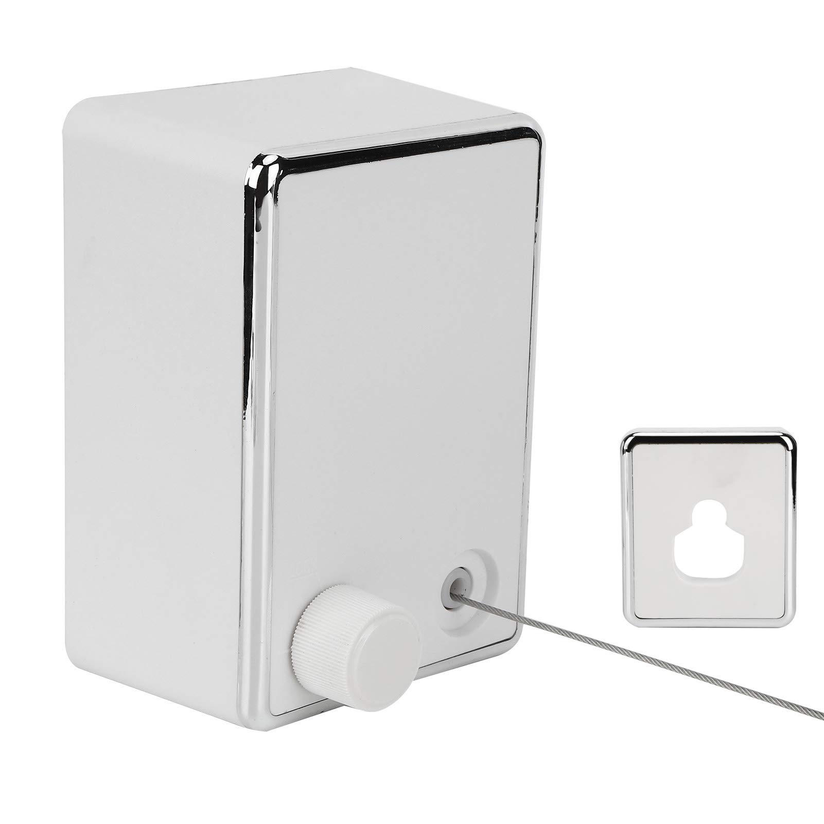 Stainless Steel Retractable Clothesline, Wall Mounted, Telescopic, Extendable up to 4.2m, 20kg Capacity, White, for Indoor and Outdoor