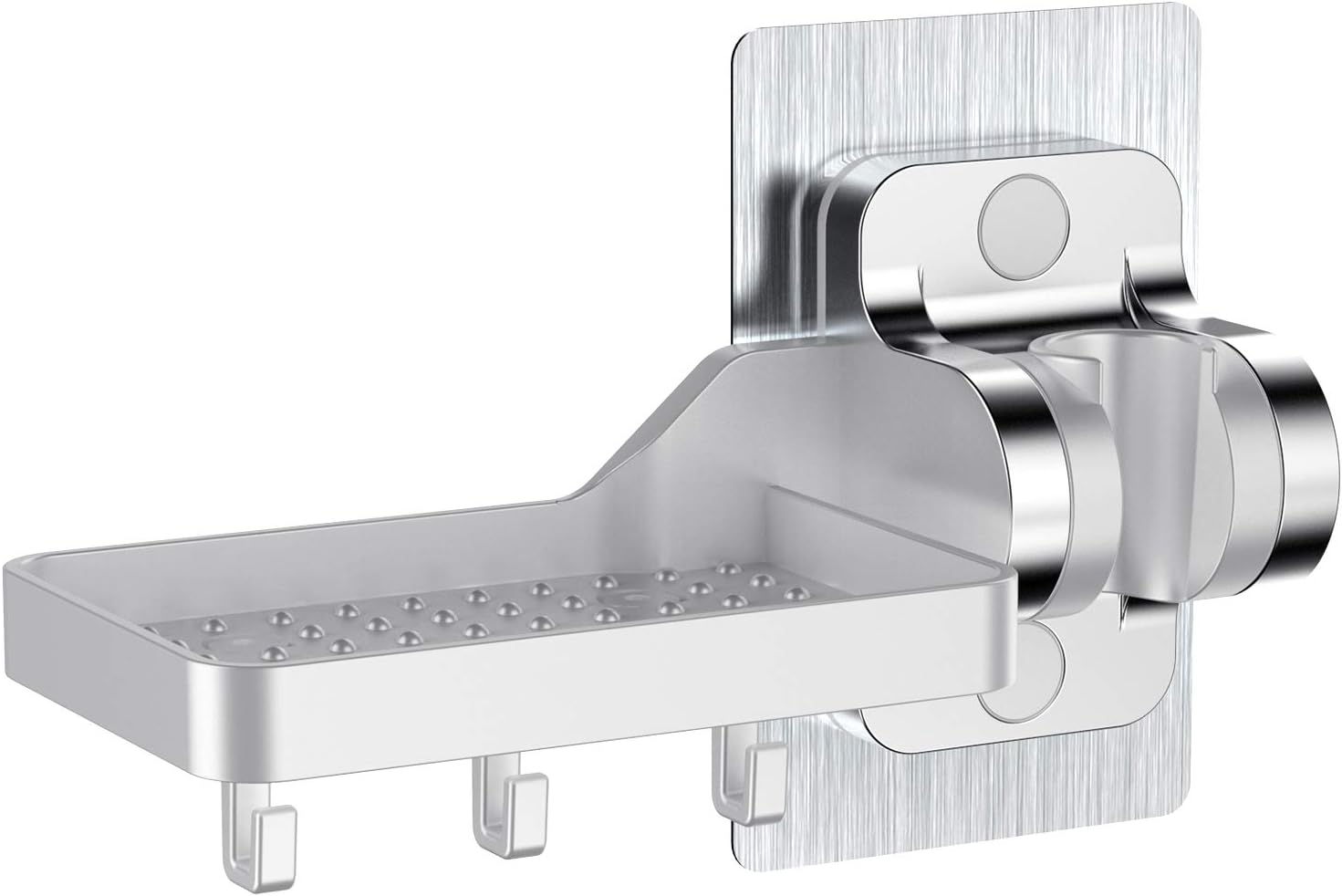 Shower Head Holder with 3 hook Soap Dish Rack Removable Wall Mount