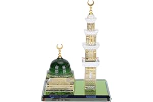 HAPIVIDA Muslim Decor Model, Muslim Crystal Kaaba Dome Mosque Model Islamic Architecture Handicraft Crystal Collectible Figurines for Car Home Desktop Decoration