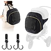 Abnaok Stroller Organizer Bag for Doona with 2PCS Double Stroller Hook, Infant Car Seat Stroller,Large Capacity Diaper Bag, Stroller Accessories Easy Access Zipper Design