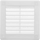 Vent Systems 100x100 mm White Air Vent Grille with Louvers and Mesh