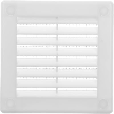 Vent Systems 100x100 mm White Air Vent Grille with Louvers and Mesh