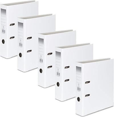 Office Centre 5 x White A4 75mm Lever Arch Files Premium Ring Binder