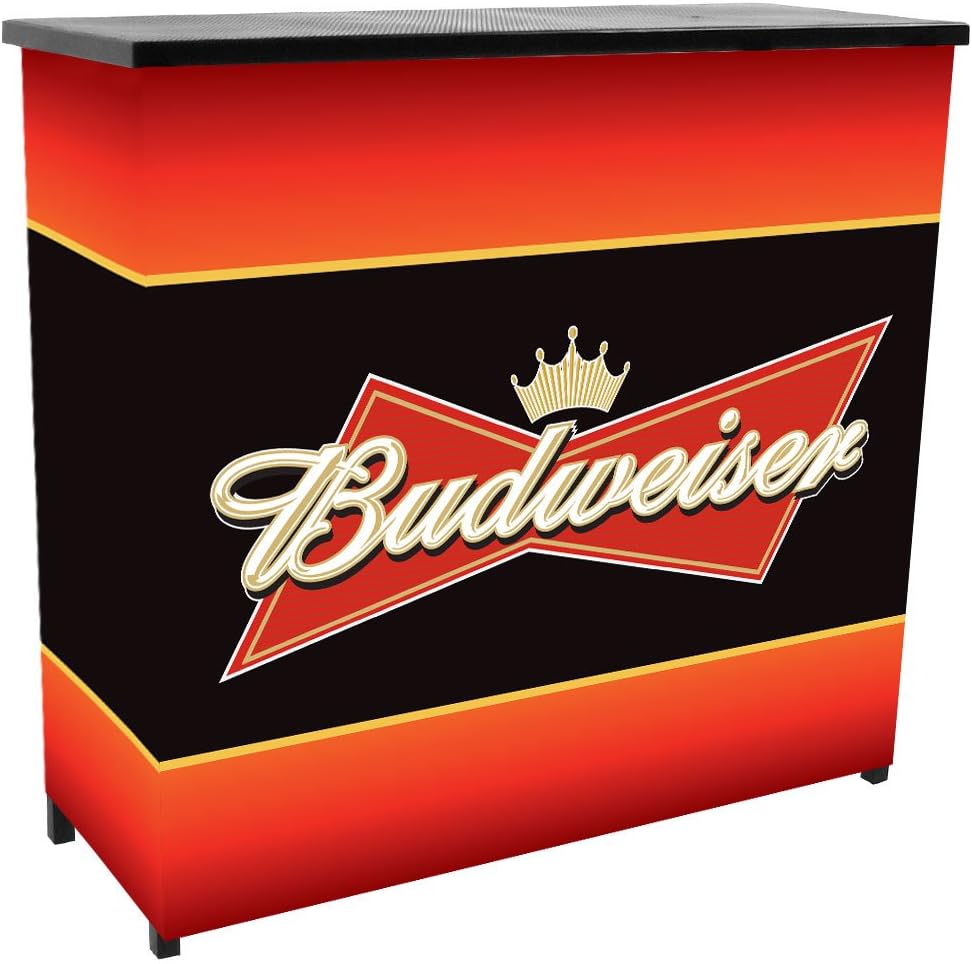 Trademark Global Budweiser Metal 2 Shelf Portable Bar Table with