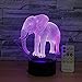 Easuntec Night Light Cute Elephant 3d Night Light Remote Control Adjustable 7 Colors Beside Lamp Help Kids Fell Safe at Night Kids Room Decor or Animal Lover Gifts Branding (Cute Elephant)