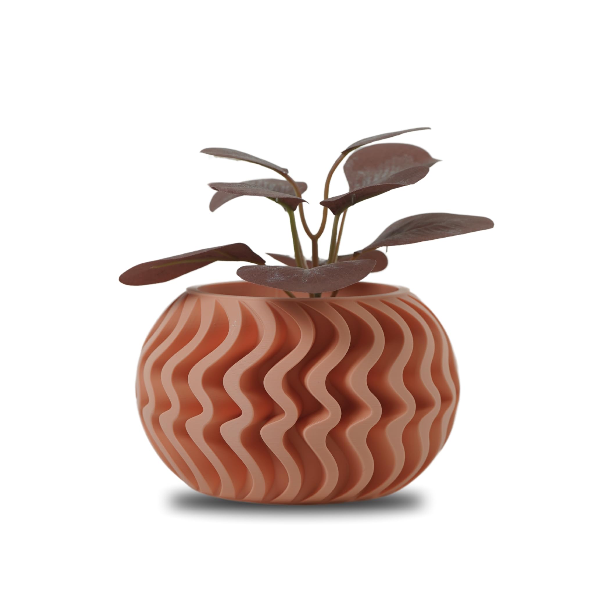 Koala Studio Brume - Indoor Decorative Pot for Synthetic Plants, Succulents & Cacti - Original Small Mini Plant Pot for Home and Living Room (Pastel Red)