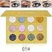 Glitters Eyeshadow Palette, Spdoo 12 Colors Professional Makeup Long Lasting Shimmer Eyeshadow Powder Palette Mineral Pressed Glitter