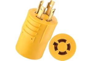 Kanayu 30Amp to 20Amp Generator Adapter Compatible with NEMA L14-30P to L14-20R Regular Inlet Connector 4 Prong Locking Generator Plug Adapter 30Amp Male Plug to 20Amp Female