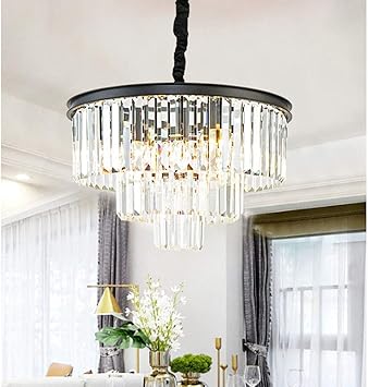 Amazon Co Jp シャンデリアライト長方形シャンデリアダイニングベッドルームヴィラリビングルームバー装飾的な黒い天井ランプ50 35cm スポーツ アウトドア