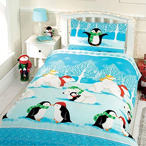 Christmas Cuddles Single/US Twin Duvet Cover and Pillowcase Set