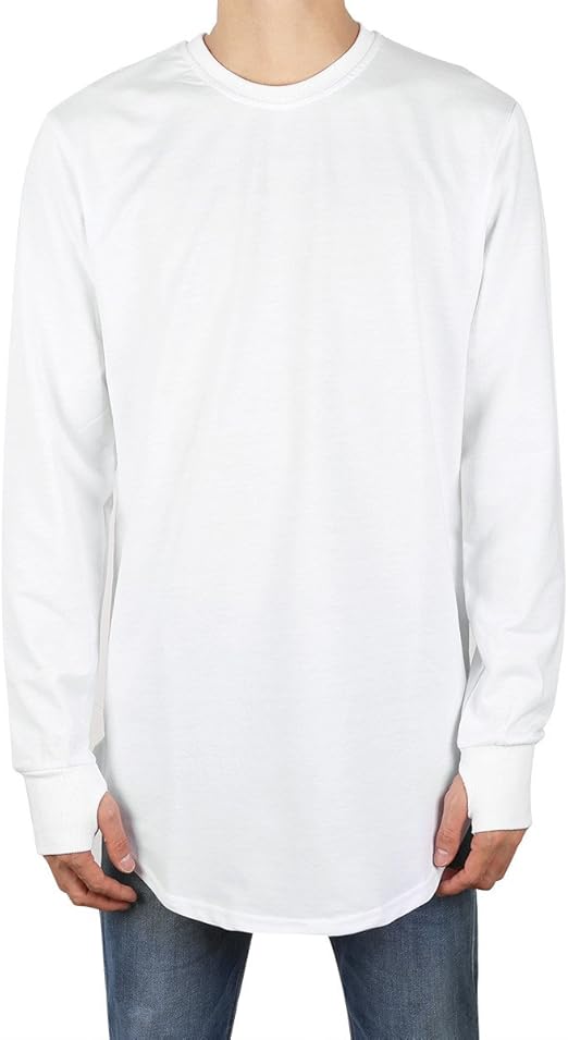YiZYiF Men Thumb Hole Cuffs Long Sleeve Cotton Casual Loose TShirt