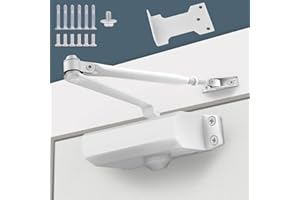 Automatic Door Closer for Home with Hold Open, Heavy Duty Adjustable Hydraulic Door Soft Closers, Self Closing Door Mechanism