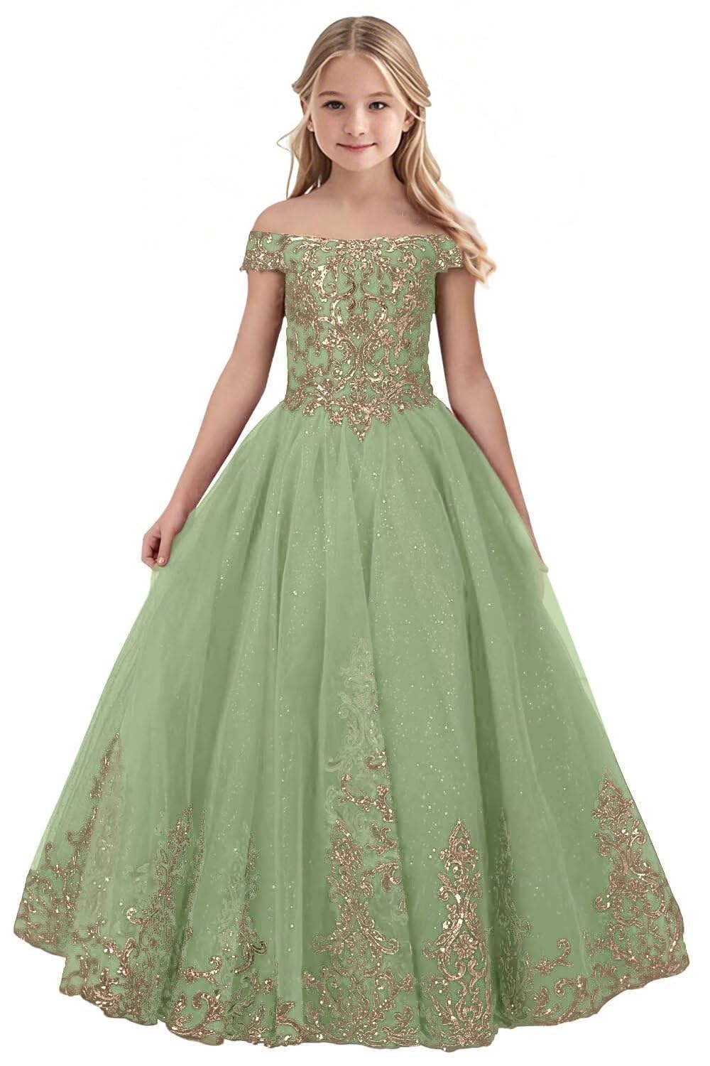 Tulle Flower Girl Dress for Wedding Sparkly