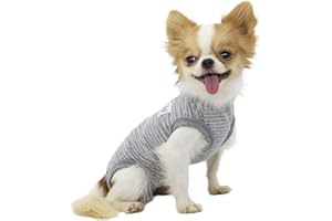 LOPHIPETS Girl Dog Shirts Recovery Suit Pajamas for Small Dog Pomeranian Maltese Toy Poodle-Gray Strips/M