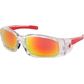 MCR Safety SR14R Fire Mirror Polycarbonate Lens Glasses, 1-Pair | Polycarbonate frame, Clear frame, Polycarbonate bayonet temples, Full-frame design, Soft nose pads