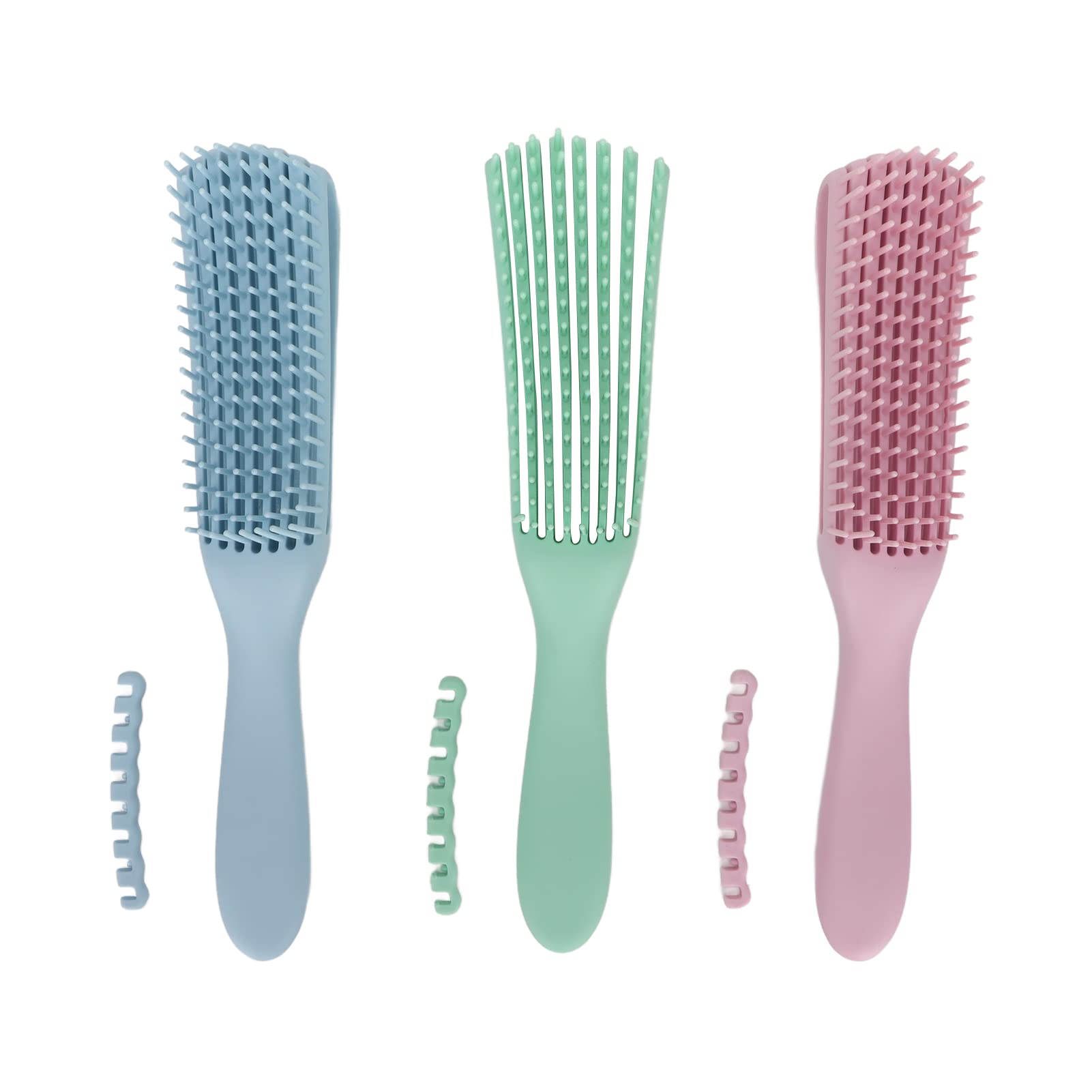Sonew 3 Pack Detangling Brush, Detangler Hair Brushes with Skid Resistance Rubber Handle for Long Thick Wet Dry Hair