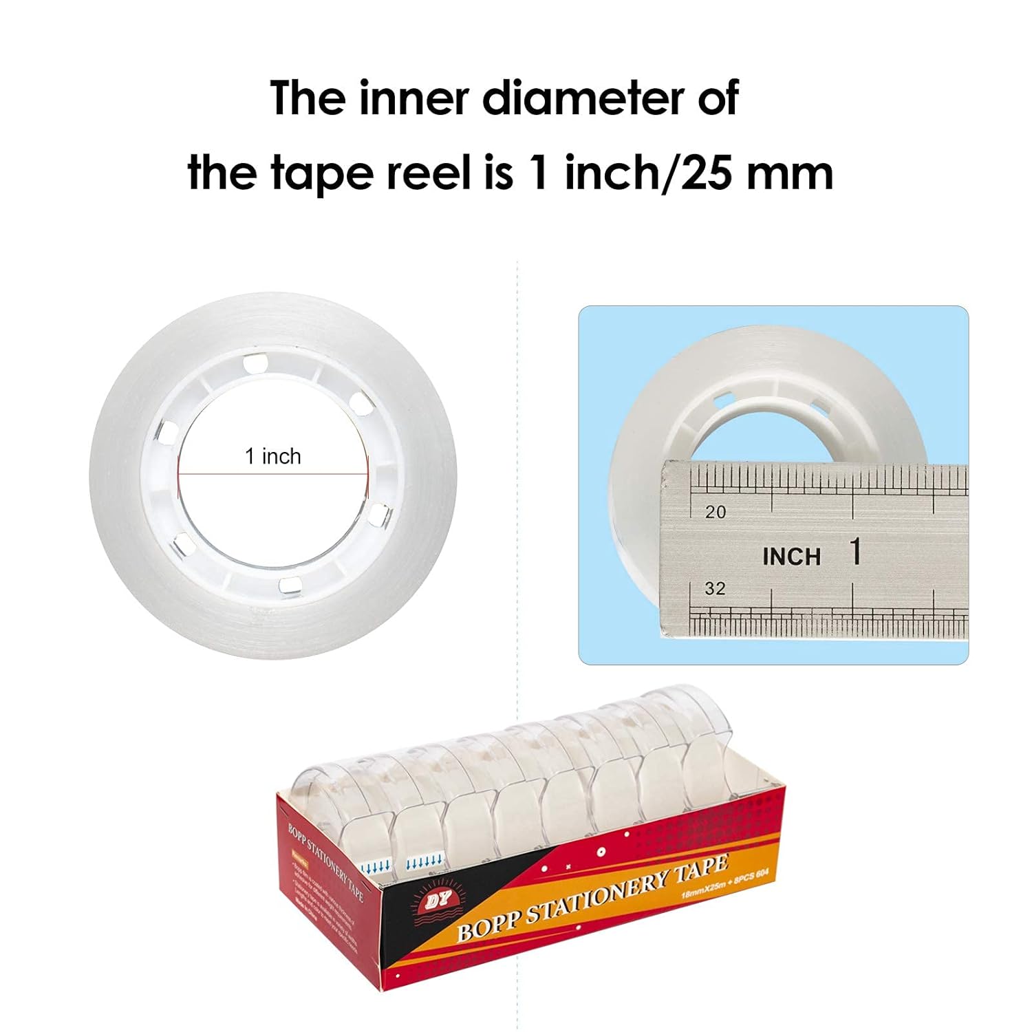 Transparent Tape Clear Tape, Numerous Applications Office School Classroom Home, Disappears on Papers, 3/4 x 1000 Inch (8 Dispensers 8 Tapes): Industrial & Scientific