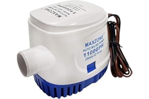 MAXZONE Automatic Submersible Boat Bilge Water Pump 12v 1100gph Auto with Float Switch, 1-1/8" Outlet, Compact Marine Boat Yacht