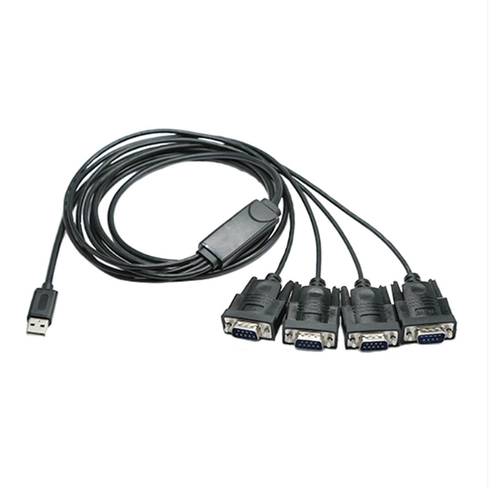 pzsmocn: Industrial-Grade 1.5M USB to RS232(1 to 4) Four COM Ports Serial Cable, Built-in PL2303GC and ZIT213 Dual Chips, Applicable to Data Transmission between Computers and Other Serial Devices.
