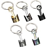 NOIAFZY 5pc Random Color Creative Engine Piston Keychains - Metal Car Modified Pendant, Motorcycle Piston Charm, Car Modified Key Ring Accessories
