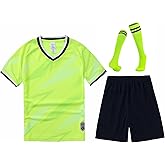 M2C Soccer Jerseys for Boys Girls Sports Shirt and Shorts Set with Socks