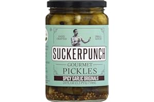 SuckerPunch Gourmet Spicy Garlic Pickle Chips 24 Ounce, 2-Pack