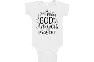 AIDEN'S CORNER Proof God Answers Our Prayers Cute Handmade Pregnancy Announcement or Baptism Christening Clothes