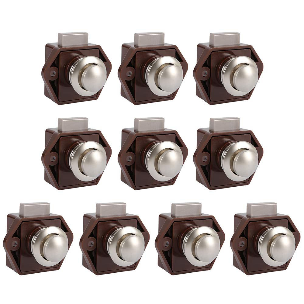 Latches Bolts Ocgig 10 Pcs Push Button Cabinet Door Catch Lock