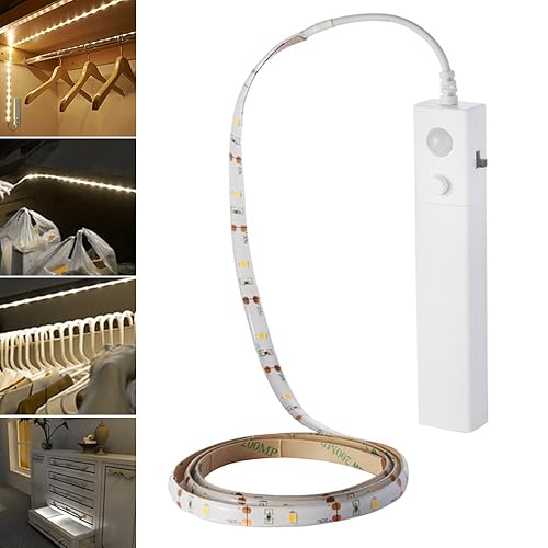 Auraglow Wireless PIR Motion Sensor 30 LED 1M Strip Light Battery Powered Wardrobe Night Light